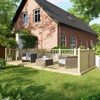 Powersheds Timber Decking Kit - Handrails on Three Sides - 2.4 x 6m