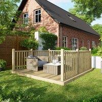 Powersheds Timber Decking Kit - Handrails on Three Sides - 3 x 3m