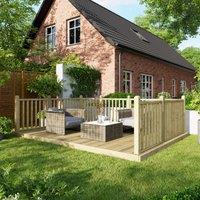 Powersheds Timber Decking Kit - Handrails on Three Sides - 3 x 4.2m