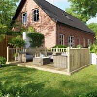 Powersheds Timber Decking Kit - Handrails on Three Sides - 3 x 4.8m