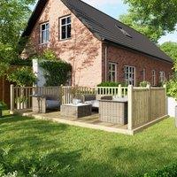 Powersheds Timber Decking Kit - Handrails on Three Sides - 3 x 5.4m