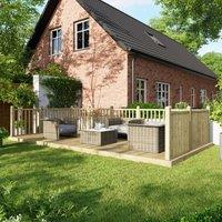 Powersheds Timber Decking Kit - Handrails on Three Sides - 3 x 6m