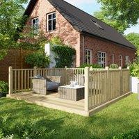 Powersheds Timber Decking Kit - Handrails on Three Sides - 3.6 x 3.6m