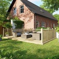 Powersheds Timber Decking Kit - Handrails on Three Sides - 3.6 x 5.4m