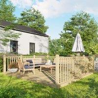 Powersheds Timber Decking Kit - Handrails on Three Sides - 4.2 x 4.2m