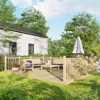 Powersheds Timber Decking Kit - Handrails on Three Sides - 4.2 x 5.4m
