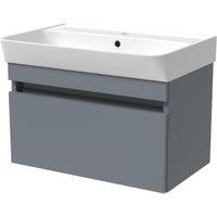 Wickes Easton Monument Grey 1 Drawer Wall Hung Vanity Unit - 430 x 600mm