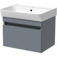 Wickes Easton Monument Grey 1 Drawer Wall Hung Vanity Unit - 430 x 500mm