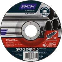 Norton Expert Steel & Inox Cutting Disc - 115 x 3 x 22.23mm
