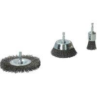 Norton Expert Hex Shank Assorted Steel Preperation Brush Set - Pack of 3