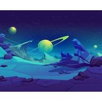 Origin Murals Space Landscape Blue Wall Mural - 3 x 2.4m