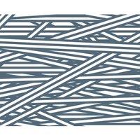 Origin Murals Striped Criss Cross Pattern Blue Wall Mural - 3 x 2.4m