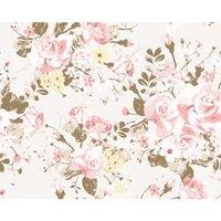 Origin Murals Vintage Rose Pattern Pink Wall Mural - 3 x 2.4m