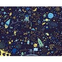 Origin Murals Space Doodle Text Navy Blue Wall Mural - 3 x 2.4m