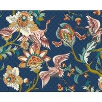 Origin Murals Cranes In Flight Navy Blue Wall Mural - 3.5 x 2.8m