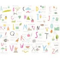 Origin Murals Childrens Alphabet Illustrations Multi Wall Mural - 3.5 x 2.8m