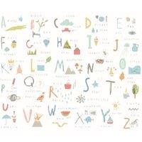 Origin Murals Childrens Alphabet Illustrations Multi Wall Mural - 3.5 x 2.8m