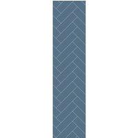 Multipanel Hydrolock Misty Blue Herringbone Tile Effect Shower Panel - 2400 x 598 x 11mm