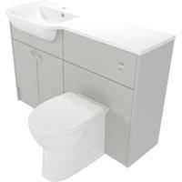 Deccado Benham Whisper Grey Left Hand 1200mm Fitted Vanity & Toilet Pan Unit Combination with Left Hand Basin
