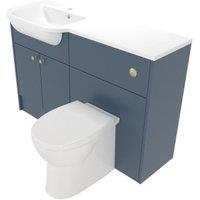 Deccado Benham Juniper Blue Left Hand 1200mm Fitted Vanity & Toilet Pan Unit Combination with Left Hand Basin