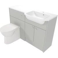 Deccado Benham Whisper Grey Right Hand 1200mm Fitted Vanity & Toilet Pan Unit Combination with Right Hand Basin