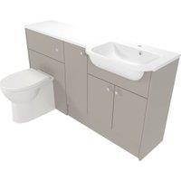 Deccado Benham Soft Suede Right Hand 1500mm Fitted Vanity & Toilet Pan Unit Combination with Right Hand Basin