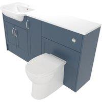 Deccado Padworth Juniper Blue Left Hand 1500mm Fitted Vanity & Toilet Pan Unit Combination with Left Hand Basin