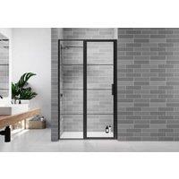 Nexa By MERLYN Hoxton 8mm Black Inline Hinge Door Only - 1200mm