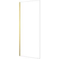 Nexa By Merlyn 8mm Brushed Brass Frameless Wet Room Shower Screen Only - 2000 x 600mm