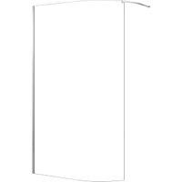 Nexa By Merlyn 8mm Chrome Wet Room Curved Shower Screen with 1m Bracing Bar - 2000 x 900mm