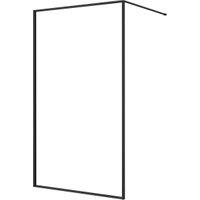 Nexa By Merlyn 8mm Black Framed Wet Room Shower Screen with 1m Bracing Bar - 2015 x 1200mm