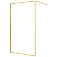 Nexa By Merlyn 8mm Brushed Brass Framed Wet Room Shower Screen with 1m Bracing Bar - 2015 x 900mm