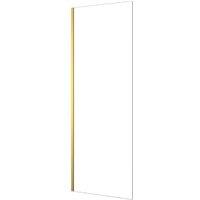 Nexa By Merlyn 8mm Brushed Brass Frameless Fixed Square Panel Bath Screen - 1500 x 800mm