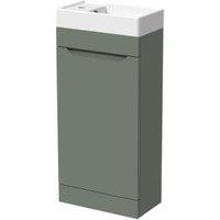 Wickes Malmo Reed Green Freestanding J Pull Vanity Unit & Basin - 400mm