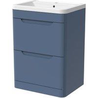 Wickes Malmo Misty Blue Freestanding J Pull Vanity Unit & Basin - 600mm
