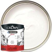 Crown One Coat Gloss Paint - Pure Brilliant White - 2.5L