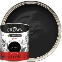 Crown Quick Dry Gloss Paint - Jet Black - 750ml