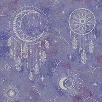 Holden Decor Dreamcatcher Purple & Silver Wallpaper - 10.05m x 53cm