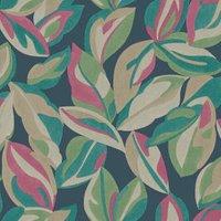 Holden Decor Abstract Leaf Navy Wallpaper - 10.05m x 53cm
