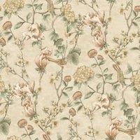 Holden Decor Floral Bird Trail Cream Wallpaper - 10.05m x 53cm