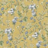 Holden Decor Floral Bird Trail Ochre Wallpaper - 10.05m x 53cm