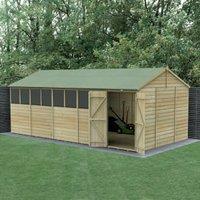 Forest Garden Beckwood Reverse Apex Shiplap Pressure Treated Double Door Shed with Assembly - 20 x 10ft