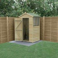 Forest Garden Beckwood Apex Shiplap Pressure Treated Shed with Base - 4 x 3ft