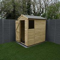 Forest Garden Beckwood Apex Shiplap Pressure Treated Shed with Base - 4 x 6ft