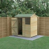Forest Garden Beckwood Reverse Apex Shiplap Pressure Treated Shed with Base & Assembly - 6 x 4ft