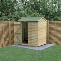 Forest Garden Beckwood Reverse Apex Shiplap Pressure Treated Windowless Shed with Base & Assembly - 6 x 4ft
