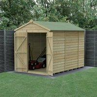 Forest Garden Beckwood Apex Shiplap Pressure Treated Double Door Windowless Shed with Base - 6 x 10ft