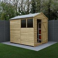 Forest Garden Beckwood Apex Shiplap Pressure Treated Shed with Base - 6 x 8ft
