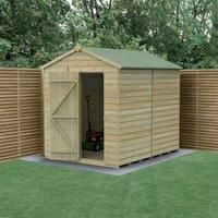 Forest Garden Beckwood Apex Shiplap Pressure Treated Windowless Shed with Base - 6 x 8ft