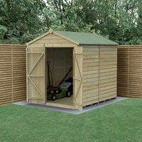 Forest Garden Beckwood Apex Shiplap Pressure Treated Double Door Windowless Shed with Base - 6 x 8ft